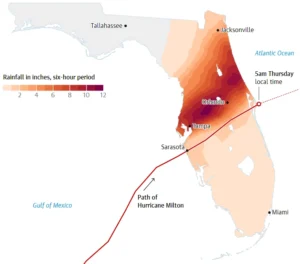 Rainfall from Hurricane Milton